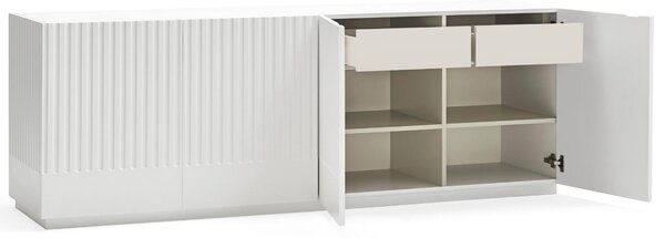 Bílá lakovaná komoda Teulat Doric 198 x 48 cm