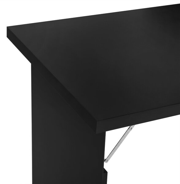 HOMCOM Skládací nástěnný stůl s tabulí - Skládací stůl pro kancelář, černý, 60 x 94,5 x 147 cm | Aosom