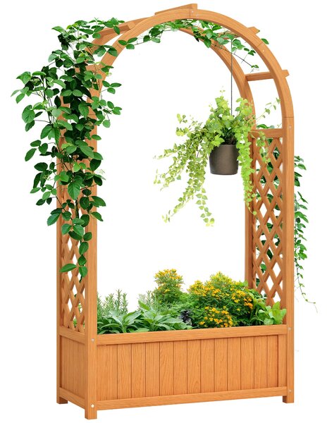 Zahradní vyvýšený záhon s treláží a obloukovou střechou, dřevěný kryt vyvýšeného záhonu 83x36x145cm pro zahradní balkon a terasu, květinový box pro po