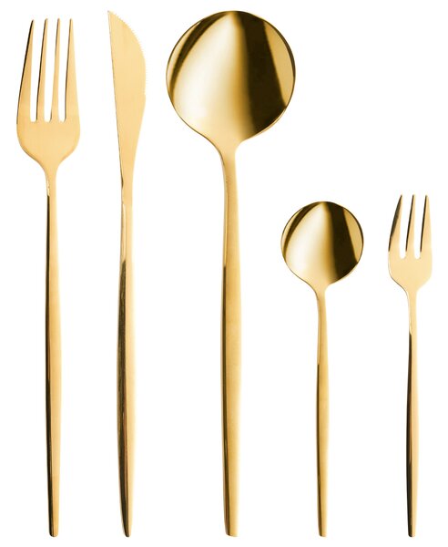 30dílná sada příborů RIGATONI Zlatá