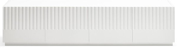 Bílý lakovaný TV stolek Teulat Doric 182 x 48 cm