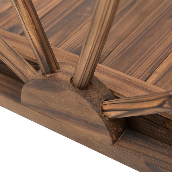 Dřevěný zahradní most Outsunny s designem kol, most přes rybník do 150 kg nosnosti, dekorativní most, zahradní park dvůr 100 x 50 x 37 cm Uhlově šedá