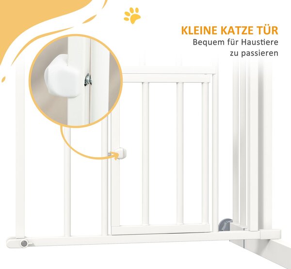 PawHut Psí Schodišťová Brána, Psí Zábrana s Automatickými Dveřmi, 74-100 cm | Aosom