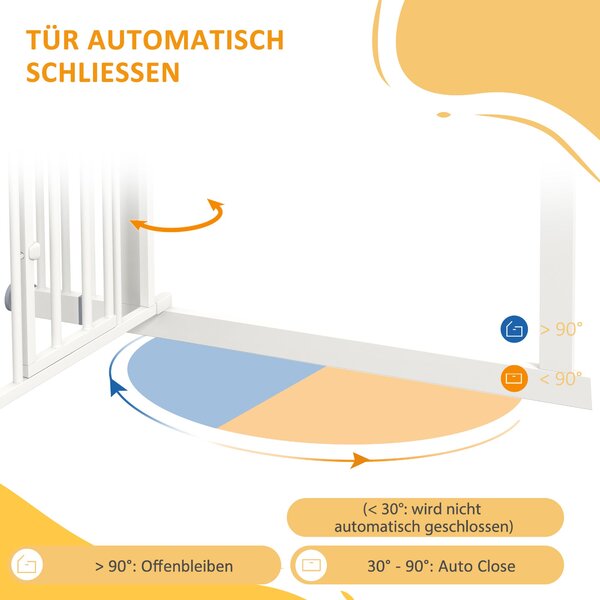 PawHut Psí Schodišťová Brána, Psí Zábrana s Automatickými Dveřmi, 74-100 cm | Aosom
