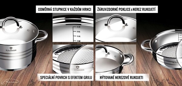 Sada nádobí nerez 12 ks Gourmet Line