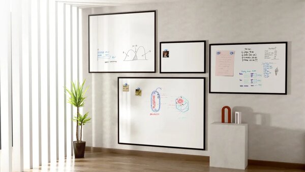 Magnetická suchostěrná tabule bílá 100 × 80 cm – černý dřevěný rám, TM108BK
