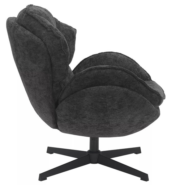 TRENDY BERTA relaxační křeslo otočné 360°, černá