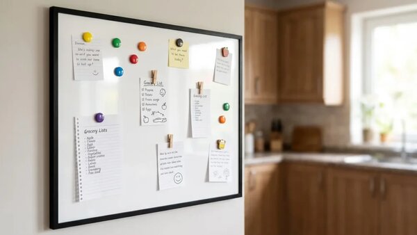 Magnetická suchostěrná tabule bílá 120 × 90 cm – černý dřevěný rám, TM129BK