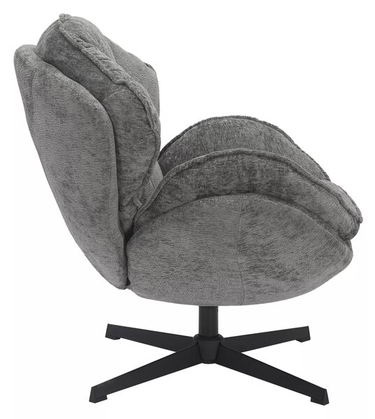 TRENDY BERTA relaxační křeslo otočné 360°, šedá