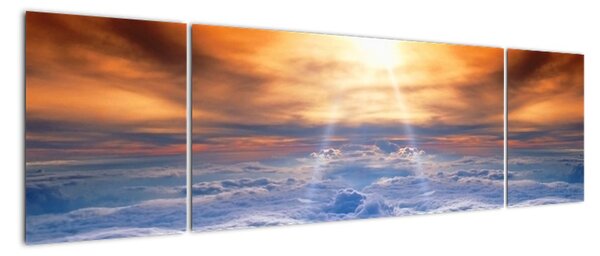 Moderní obraz - slunce nad mraky (170x50cm)