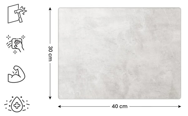 Skleněná krájecí deska BETON II 30 × 40 cm – kuchyňská deska, ochranná deska, skleněný tác, DK30x40_00115