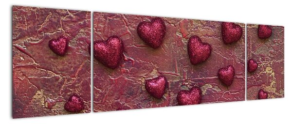 Obraz - srdíčka (170x50cm)