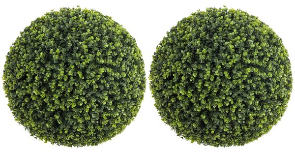 HOMCOM 2 ks umělých eukalyptových koulí Ø52 cm – UV‑odolné realistické rostliny | Aosom