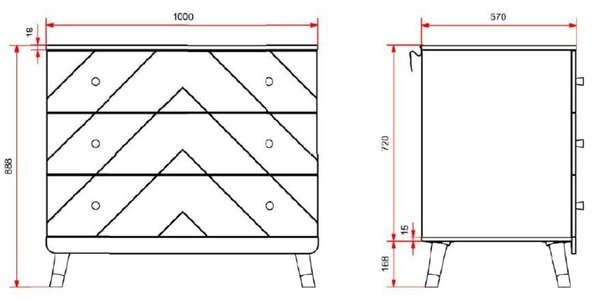 Bílá lakovaná komoda Vipack Billy 100 x 57 cm