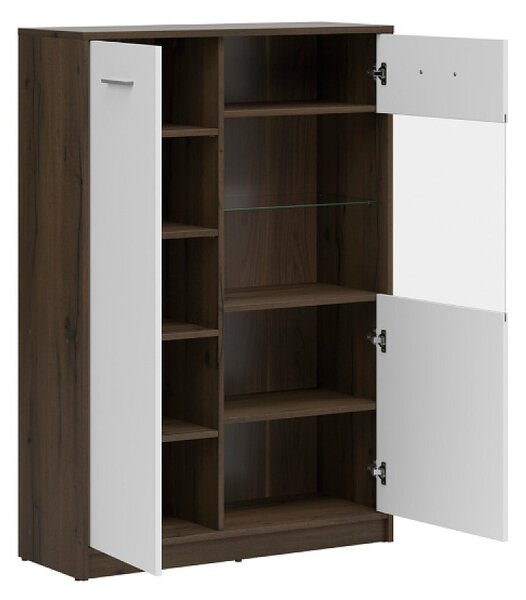 NEPO PLUS vitrína REG1D1W/90, dub ušlechtilý/bílá