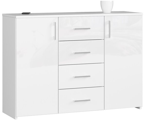 Ak furniture Komoda Torvi K 110 cm bílá lesklá