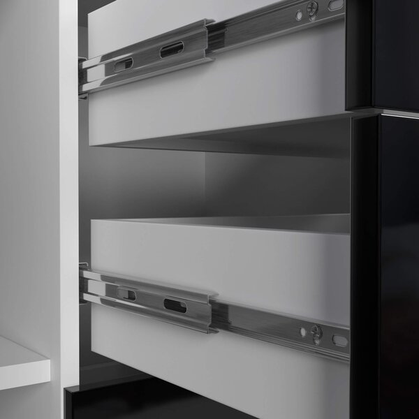 Ak furniture Komoda Torvi K 110 cm bílá/černá lesklá