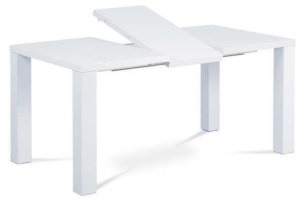 Rozkládací jídelní stůl AT-3009 WT 120+40x90 cm, vysoký lesk bílý