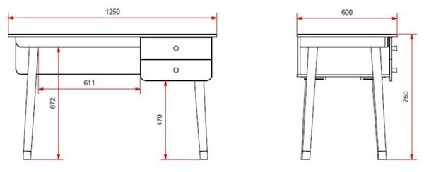 Bílý lakovaný psací stůl Vipack Billy 125 x 60 cm