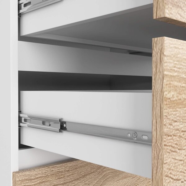 Ak furniture Komoda Kuba 140 cm 10 šuplíků bílá/dub sonoma