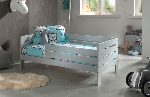 Šedá borovicová dětská postýlka Vipack Toddler II. 70 x 140 cm