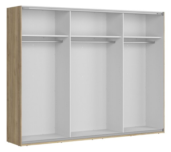 GLAMOUR šatní skříň SZF3D/270/210/3M, kašmír/dub mauvella