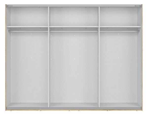 GLAMOUR šatní skříň SZF3D/270/210/3M, kašmír/dub mauvella