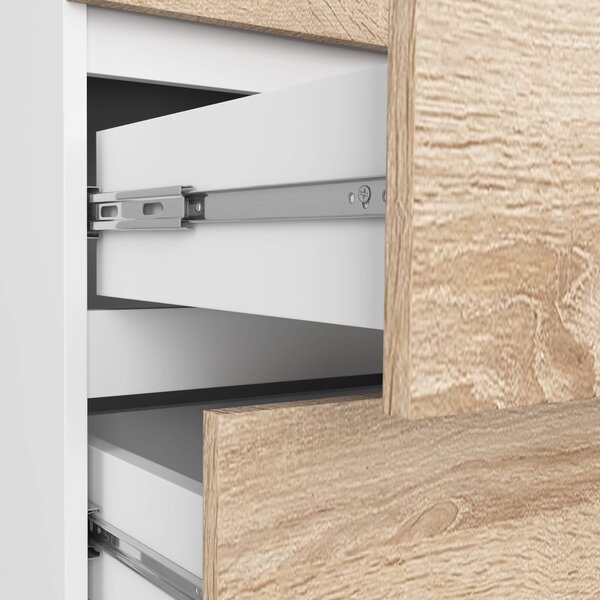 Ak furniture Komoda Kuba 60 cm - 6 šuplíků bílá/sonoma