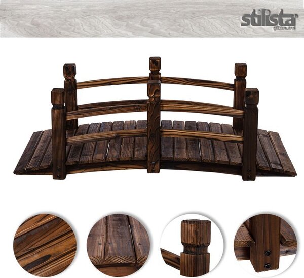 Zahradní dřevěný můstek, 150 x 67 x 55 cm, nosnost 150 kg