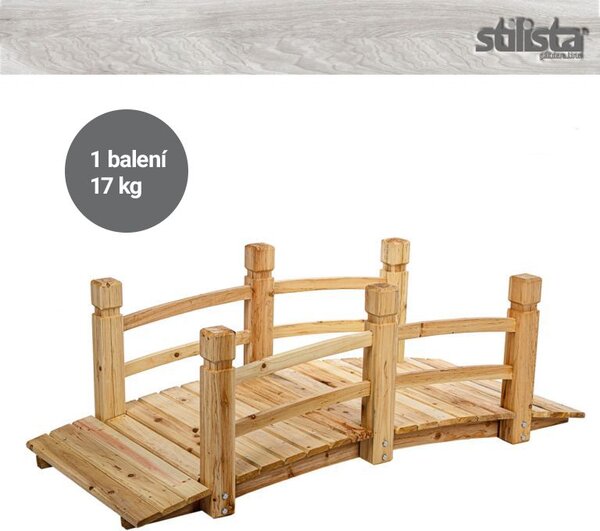 Zahradní dřevěný můstek, 150 x 67 x 55 cm, nosnost 150 kg