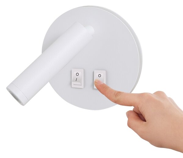 Immax GOAL 2 Vypínače designové nástěnné LED svítidlo 6W, BÍLÉ