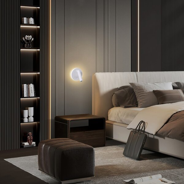 Immax GOAL 2 Vypínače designové nástěnné LED svítidlo 6W, BÍLÉ