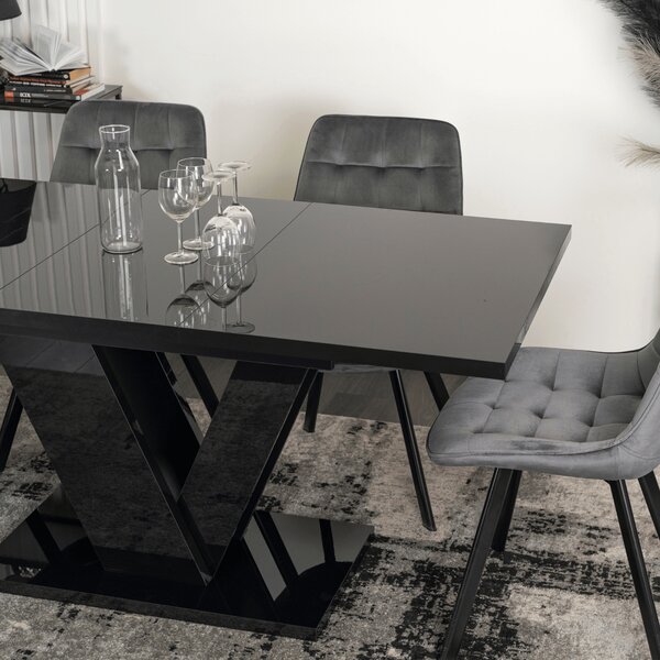 JAKS Jídelní stůl Clark 120 cm Black Gloss Glamour