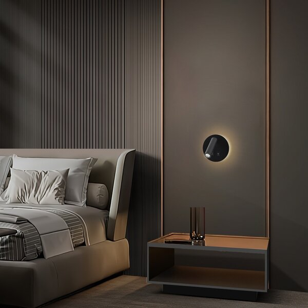 Immax GOAL 2 Vypínače, designové nástěnné LED 6W svítidlo, ČERNÉ