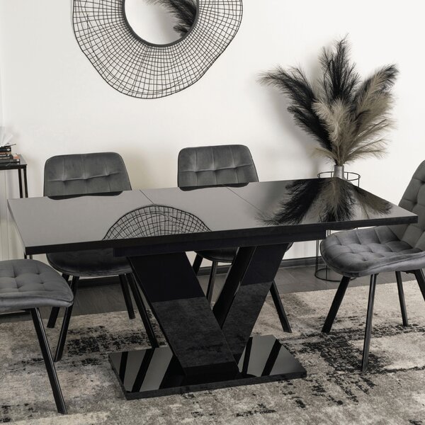 JAKS Jídelní stůl Clark 120 cm Black Gloss Glamour