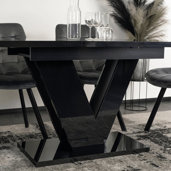 JAKS Jídelní stůl Clark 120 cm Black Gloss Glamour