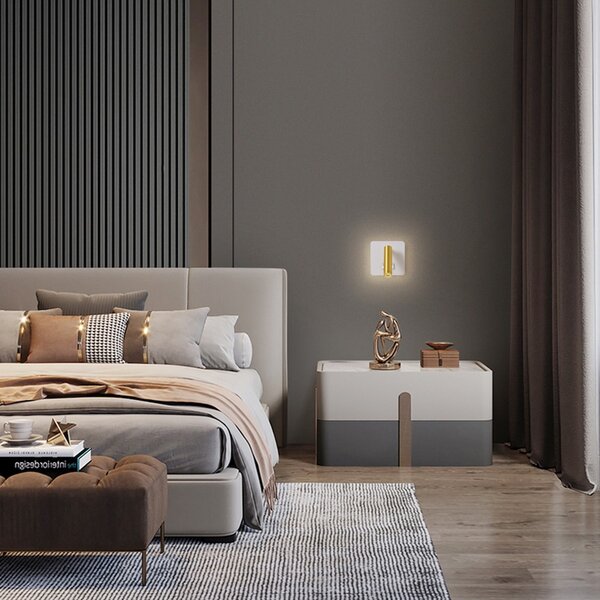 Immax GOAL 2 Vypínače, designové nástěnné LED svítidlo 7W, BÍLÉ+ZLATÉ