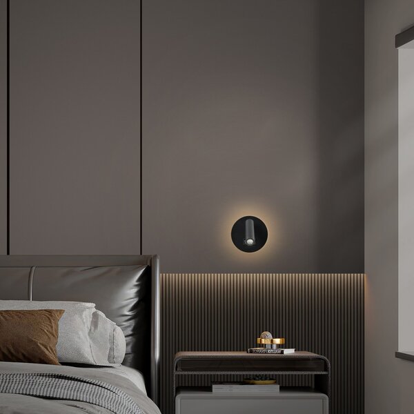 Immax GOAL 2 Vypínače, designové nástěnné LED 6W svítidlo, ČERNÉ