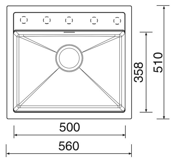 SINKS SOLO 560 granitový dřez, pureblack 26