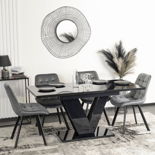 JAKS Jídelní stůl Clark 120 cm Black Gloss Glamour