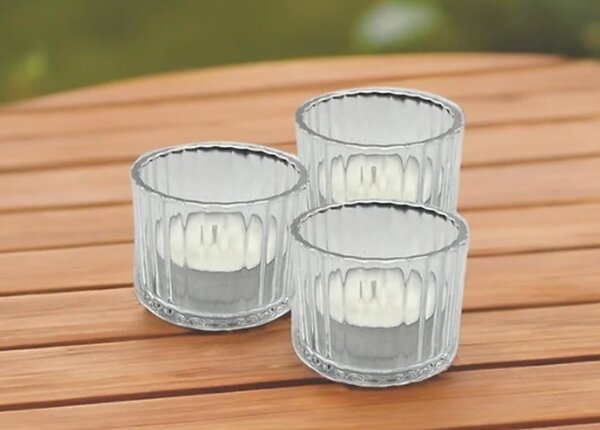 Set 3 skleněných svícnů LUCID, 6 cm