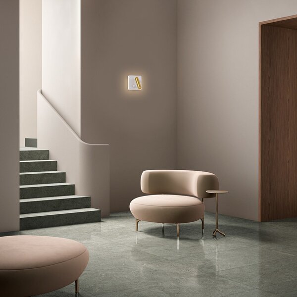 Immax GOAL 2 Vypínače, designové nástěnné LED svítidlo 7W, BÍLÉ+ZLATÉ