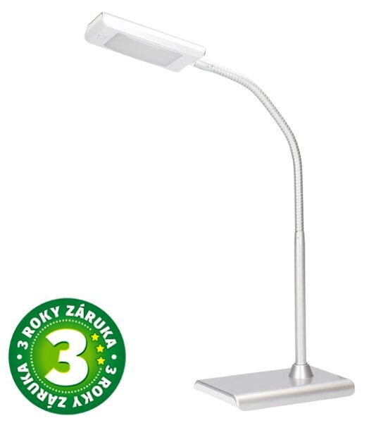 LED stolní lampa GSC Susua 6,6W, 400lm, studené světlo, stříbrná, 3 roky záruka