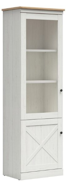 FRIJA vitrína REG 1W1D, univerzální, borovice bílá andersen/dub artisan