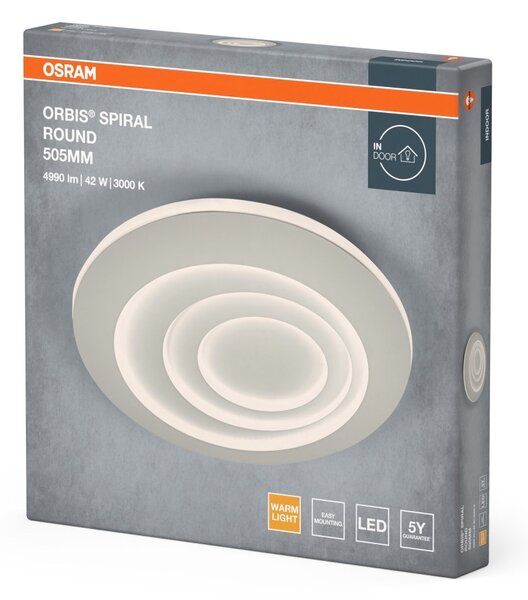 Spirálové LED stropní svítidlo 42 W ORBIS 505mm, teplá bílá OSRAM