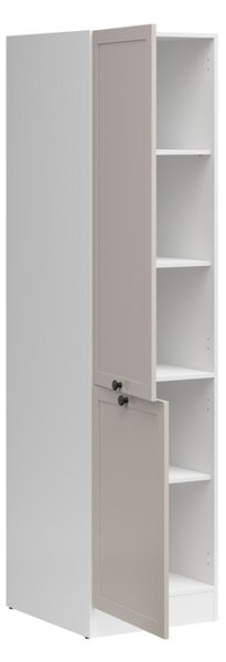 JUNONA potravinová skříňka 50 cm, levá, bílá/kašmír