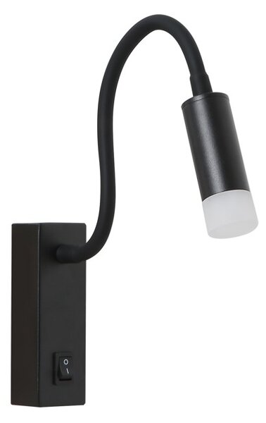 Immax GOAL designové nástěnné LED svítidlo s vypínačem, 3W, ALL BLACK+ACRYL