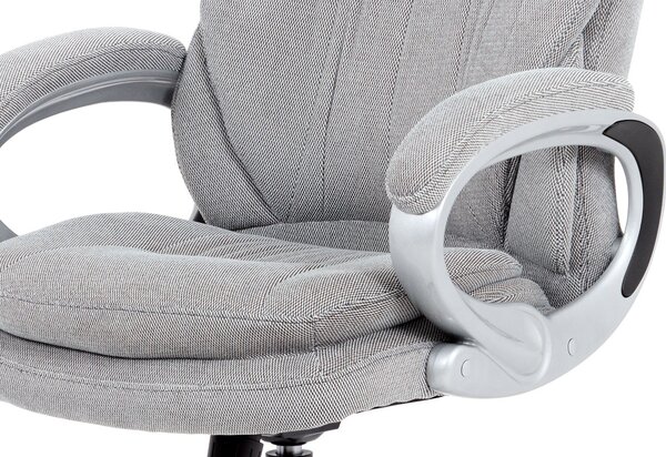 Vikio Kancelářská židle šedá látka kříž plast stříbrný houpací mechanismus AKZ147ST