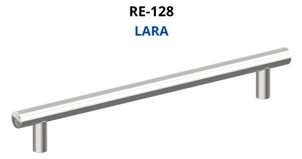 EU027 Nábytková úchytka reling Lara, rozteč 128 mm, chrom lesk