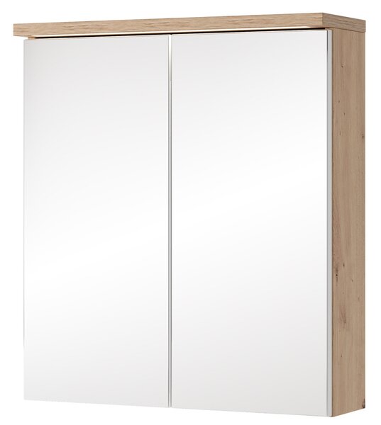 Szynaka Závěsná zrcadlová skříňka s LED osvětlením Sting 56 60 cm dub Artisan